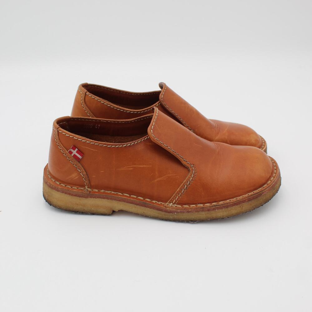 Duckfeet Shoes Falster Mens 41 Size 8.5 Brown Leather Slip On Crepe Sole Comfort